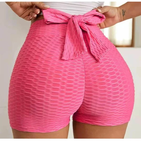 BOW TIGHT HIP LIFT YOGA SHORTS