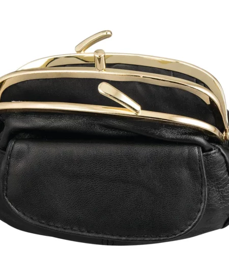 Dual Clasp Leather Coin Purse