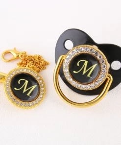 Alphabet Pacifier Black & Gold