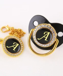 Alphabet Pacifier Black & Gold