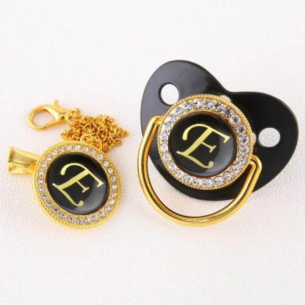 Alphabet Pacifier Black & Gold