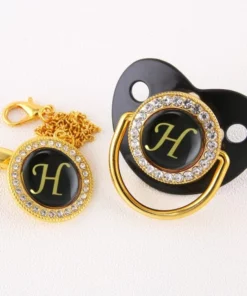 Alphabet Pacifier Black & Gold