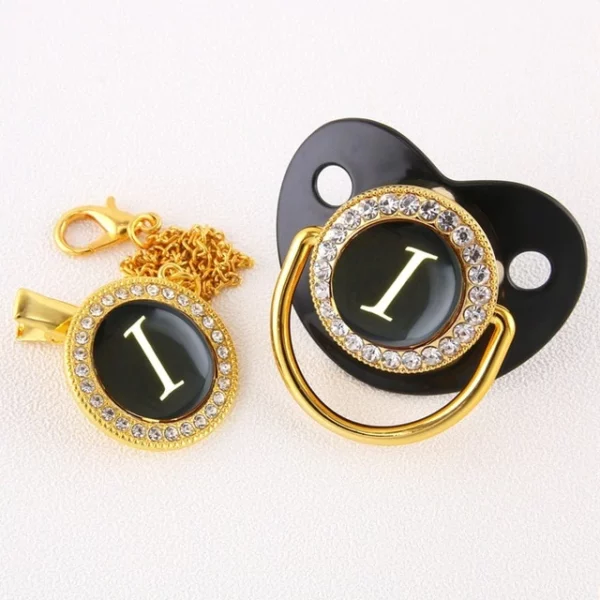 Alphabet Pacifier Black & Gold