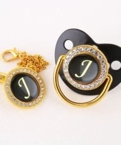 Alphabet Pacifier Black & Gold