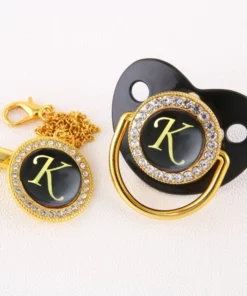 Alphabet Pacifier Black & Gold