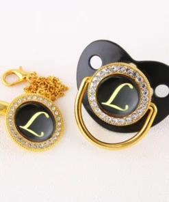 Alphabet Pacifier Black & Gold