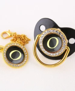 Alphabet Pacifier Black & Gold