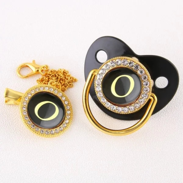 Alphabet Pacifier Black & Gold