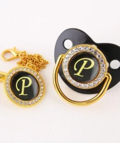 Alphabet Pacifier Black & Gold