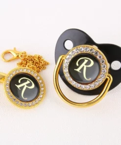 Alphabet Pacifier Black & Gold