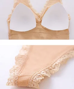 Front Cross Side Buckle Lace Bra