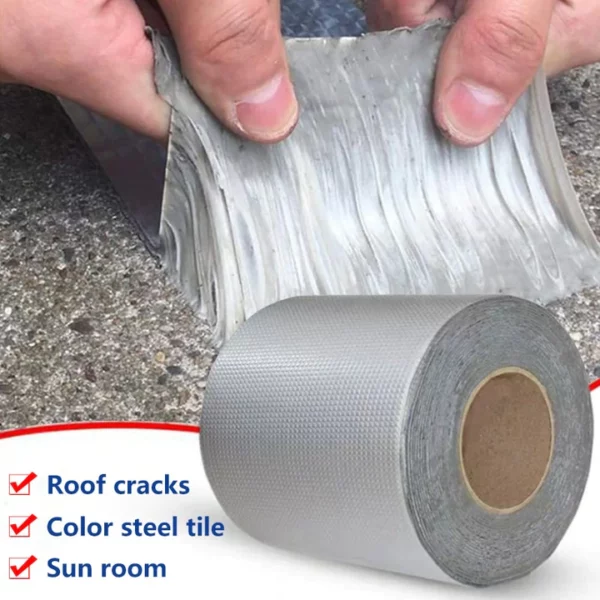 Aluminum Foil Butyl Rubber Tape Stop Leak Stick Waterproof Repair Super Nano Tape