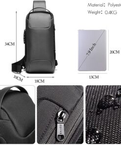 New Carbon Fiber Streamline Anti-Theft Sling Bag