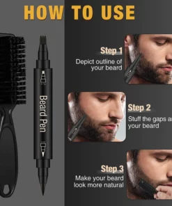 Beard Pencil Filler Four-pronged Waterproof Pen and Brush Set