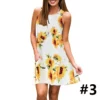 Ladies casual sleeveless U-neck printed dress