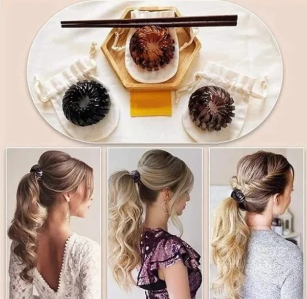 Lazy Bird's Nest Plate Hairpin