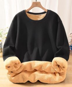 Unisex Casual Cotton Round Neck Sweatshirt Fleece Sweater