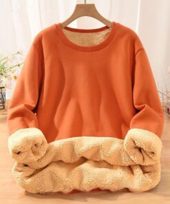 Unisex Casual Cotton Round Neck Sweatshirt Fleece Sweater