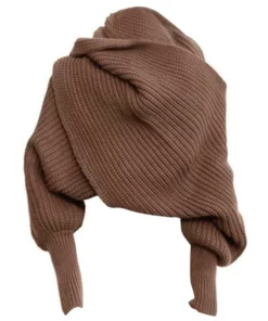 Trendy Knitted Sweater-Scarf With Sleeves