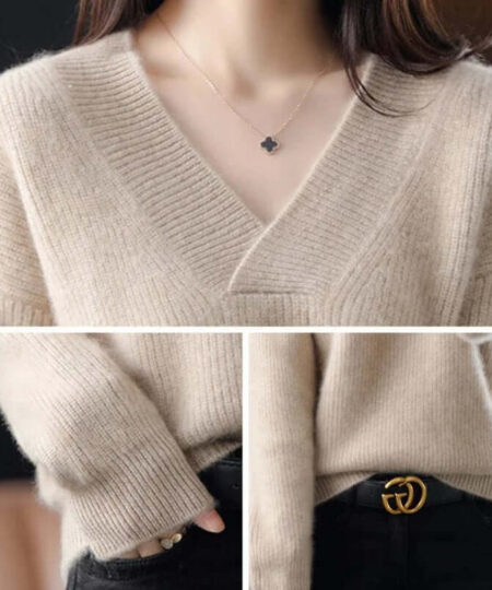 WOMEN'S V-NECK CASHMERE SWEATER