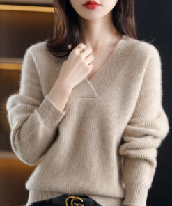 WOMEN'S V-NECK CASHMERE SWEATER