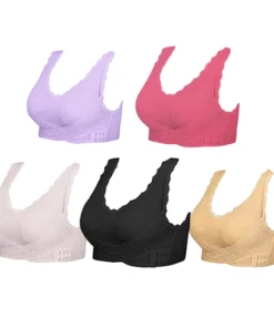 Adjustable Energy Field Front Strap Crossover Push-Up Lace Bra