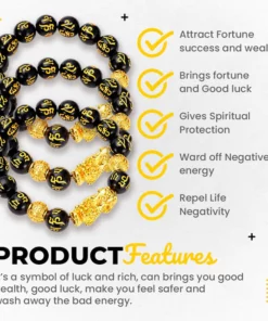 Feng Shui Brave Troops Black Obsidian Wealth Bracelet