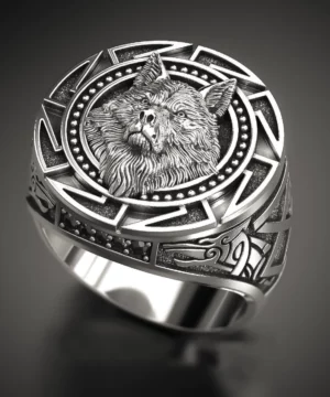 Viking Warrior Wolf Lucky Ring 925 Silver