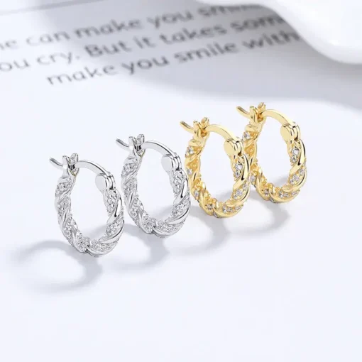 Zirconia twist earrings