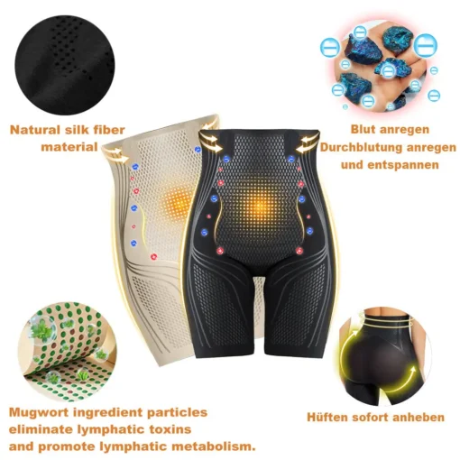 Kkio® Medical-grade mugwort infrared ion fiber massage body shaping shorts