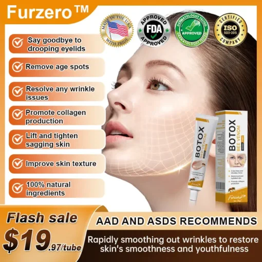 Made and Shipped from USA - Furzero™ Botox Bee Venom Wrinkle Removal Cream - LAST DAY 70% OFF