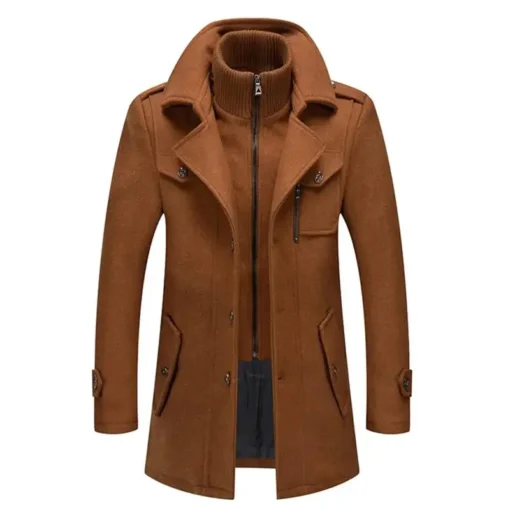 Windproof Wool Two-piece Coat - Image 11